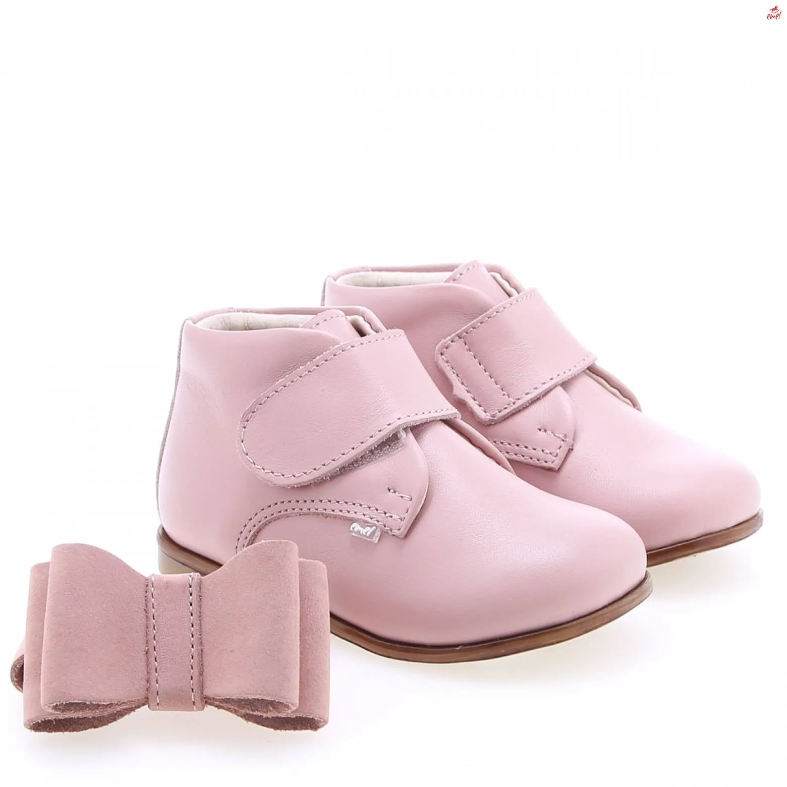 (1899E) Emel Pink bow velcro