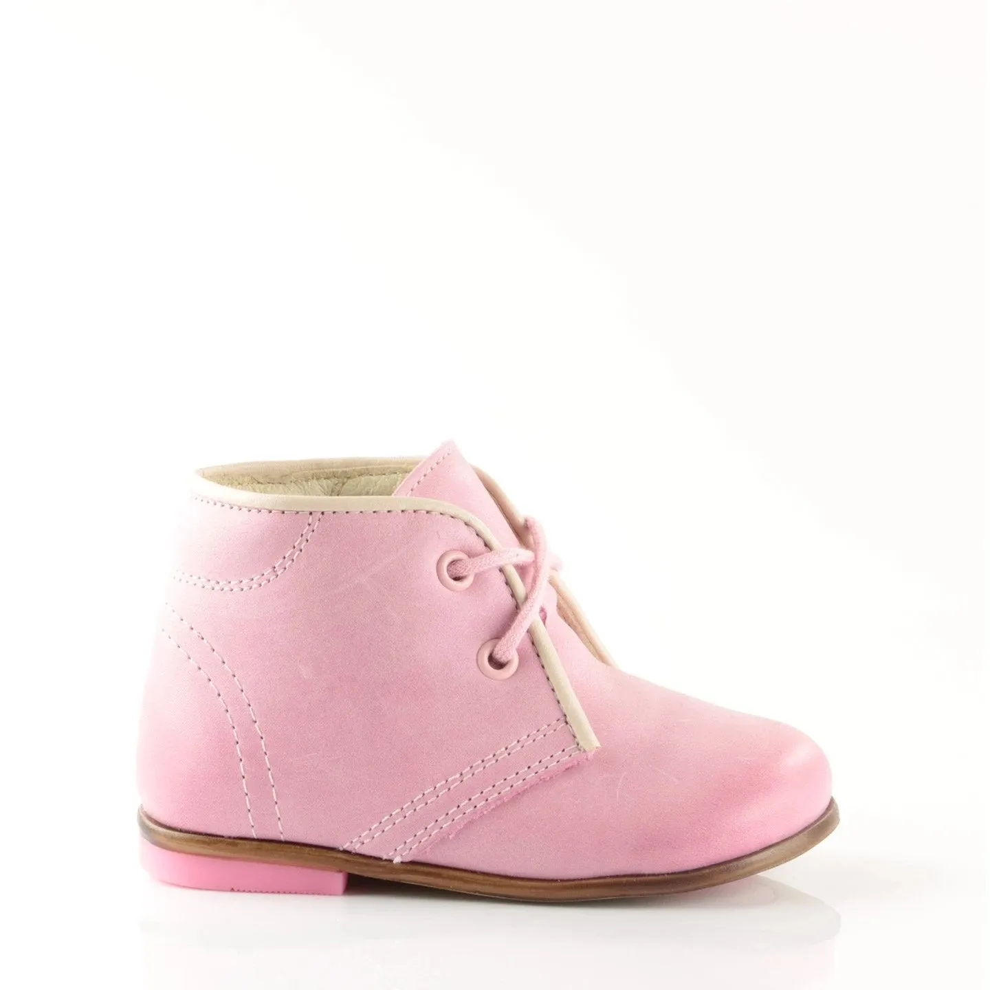 (2195-14) Emel Pink Thomas Heel Lace Up Shoes