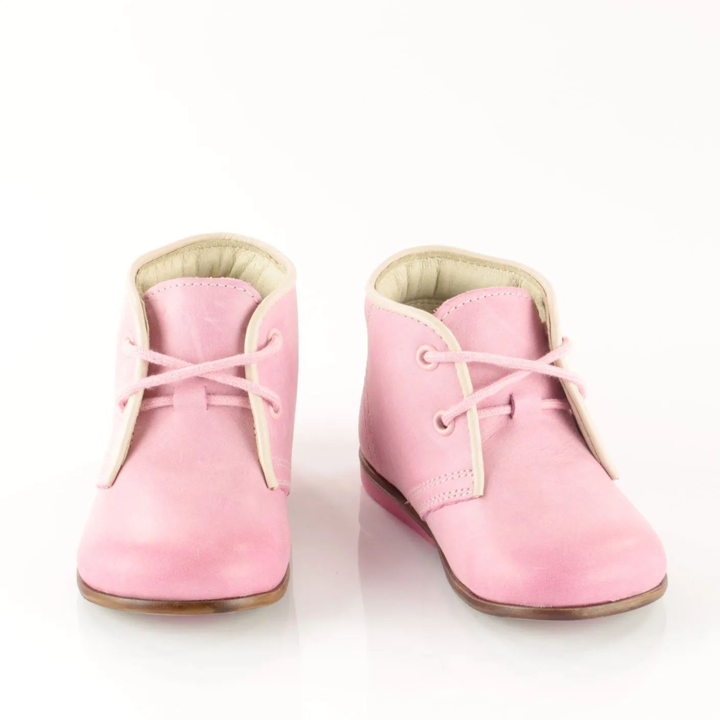 (2195-14) Emel Pink Thomas Heel Lace Up Shoes