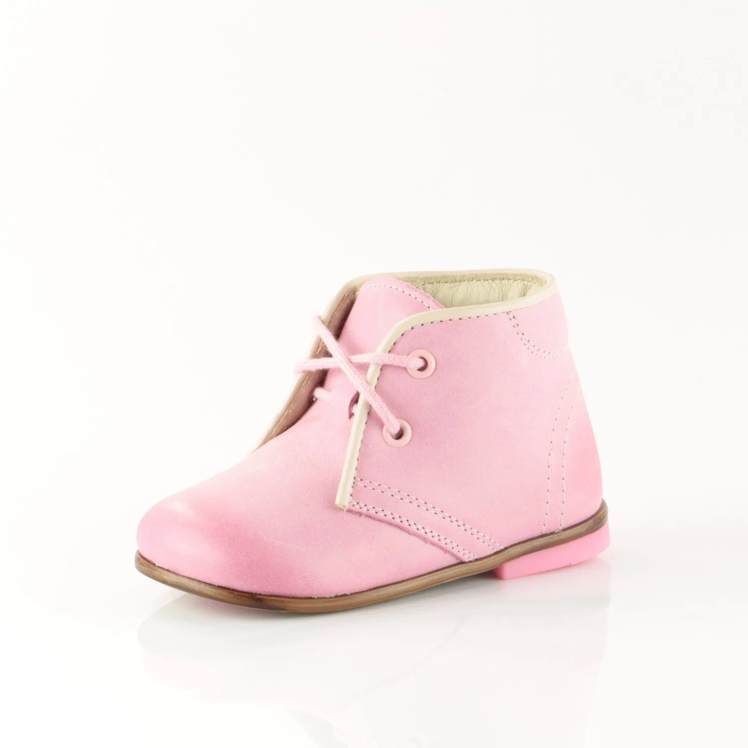 (2195-14) Emel Pink Thomas Heel Lace Up Shoes