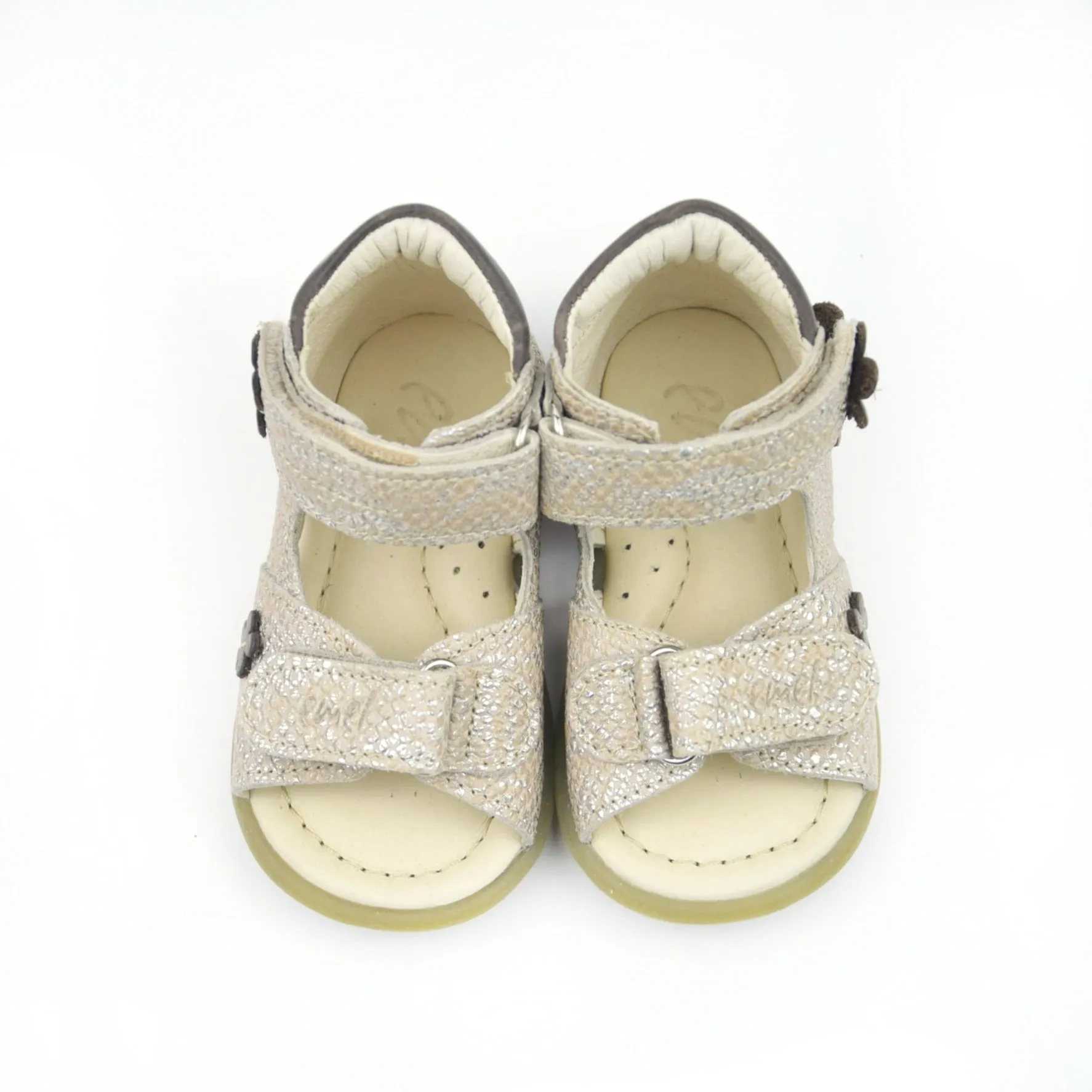 (2207-10) Emel brown silver sandal