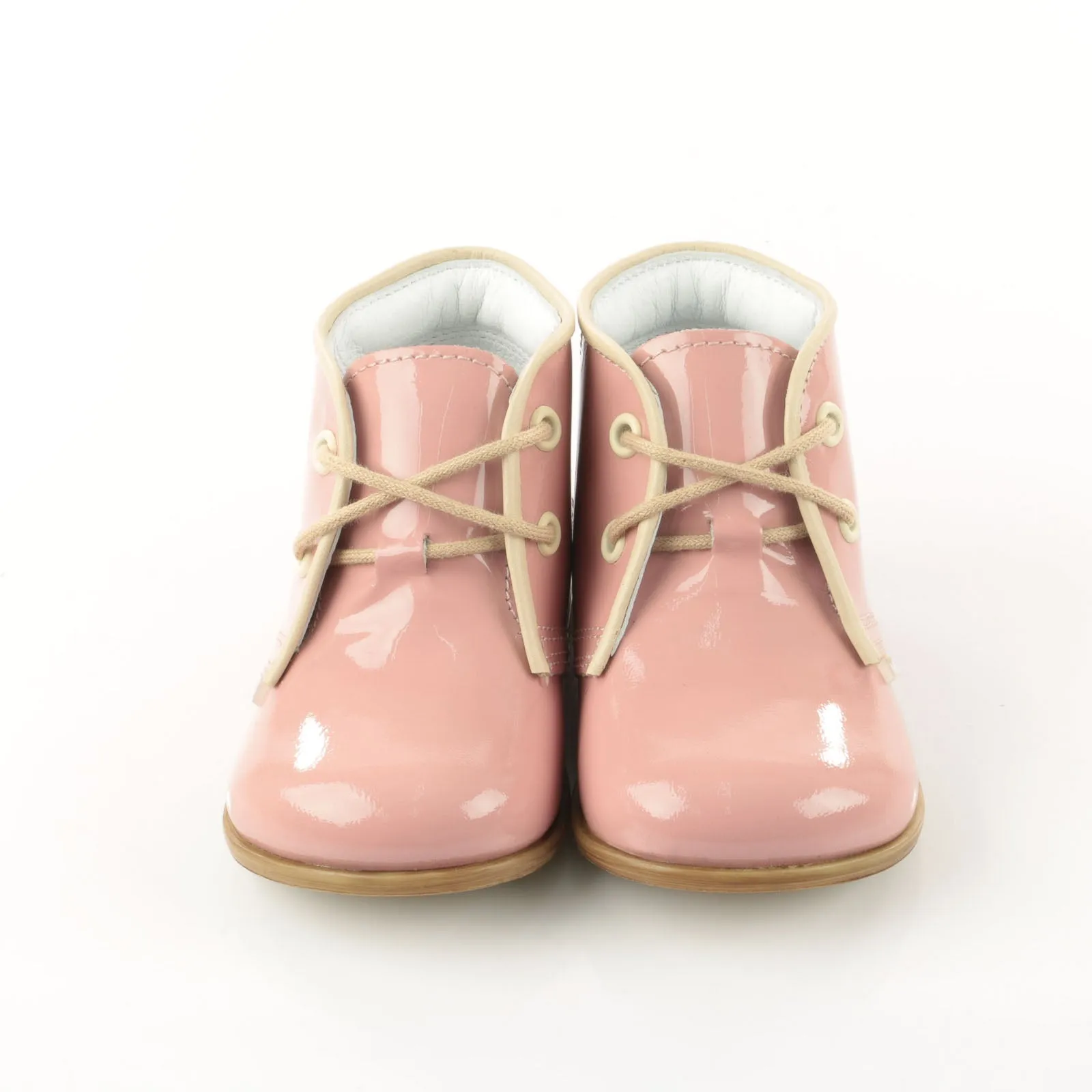 (2393-5) Emel Pink Laque Lace Up Shoes