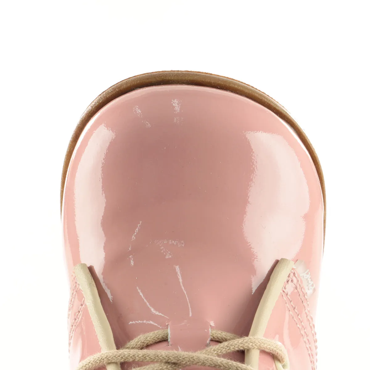 (2393-5) Emel Pink Laque Lace Up Shoes