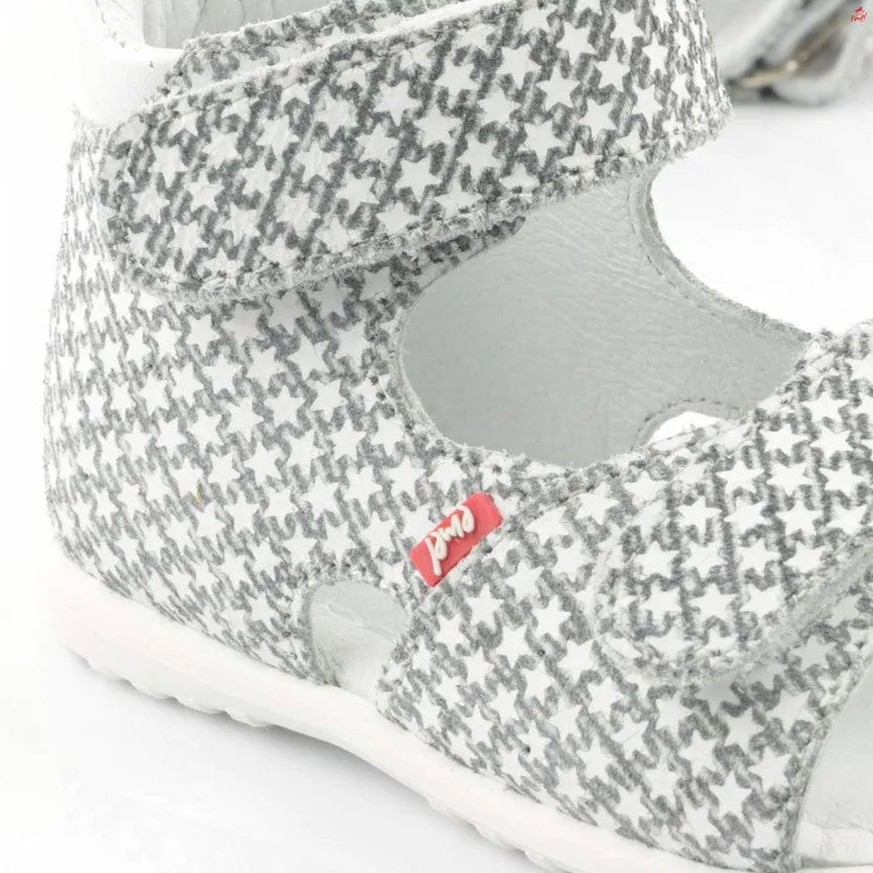 (2431-1) Emel Stars Grey White Sandals