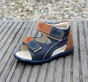 (2435-3) Emel Navy Brown sandals