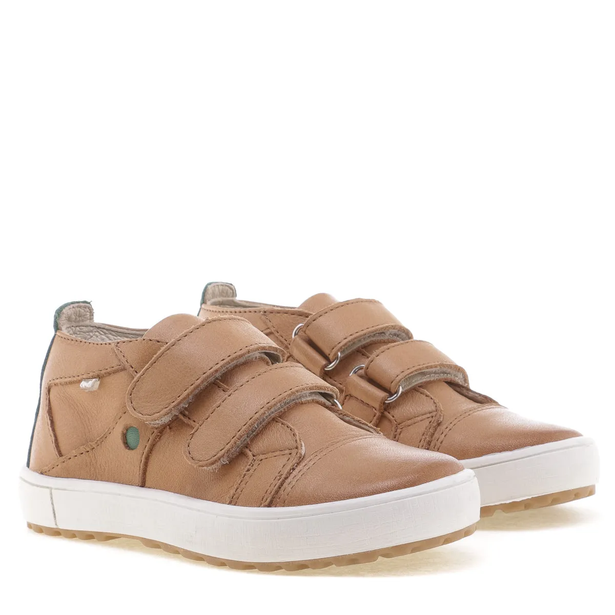 (2634-20) Low Velcro Trainers cognac