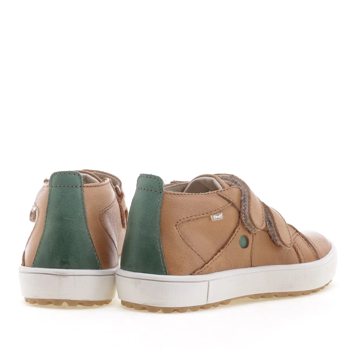 (2634-20) Low Velcro Trainers cognac