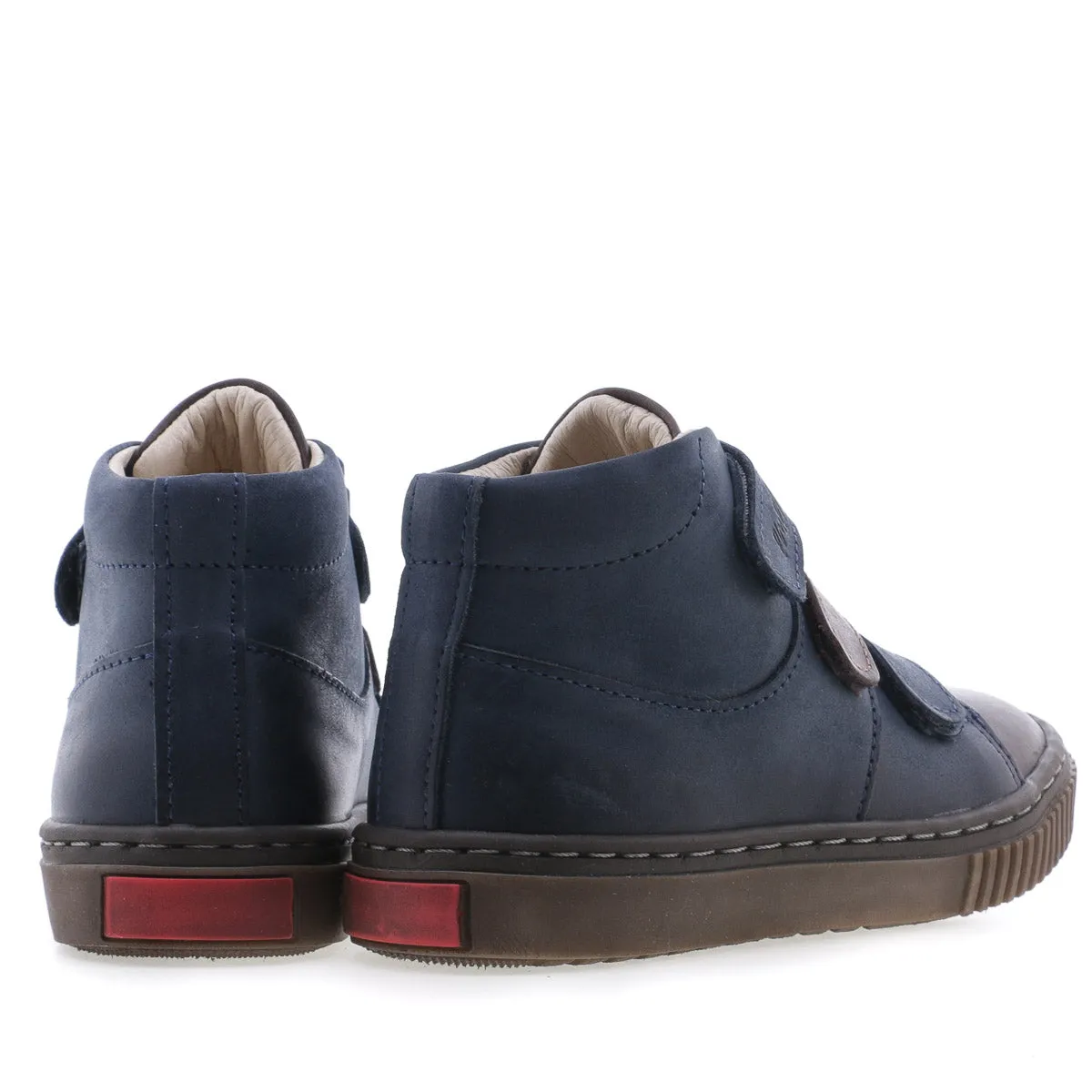 (2699-1) Emel velcro shoes - navy / brown