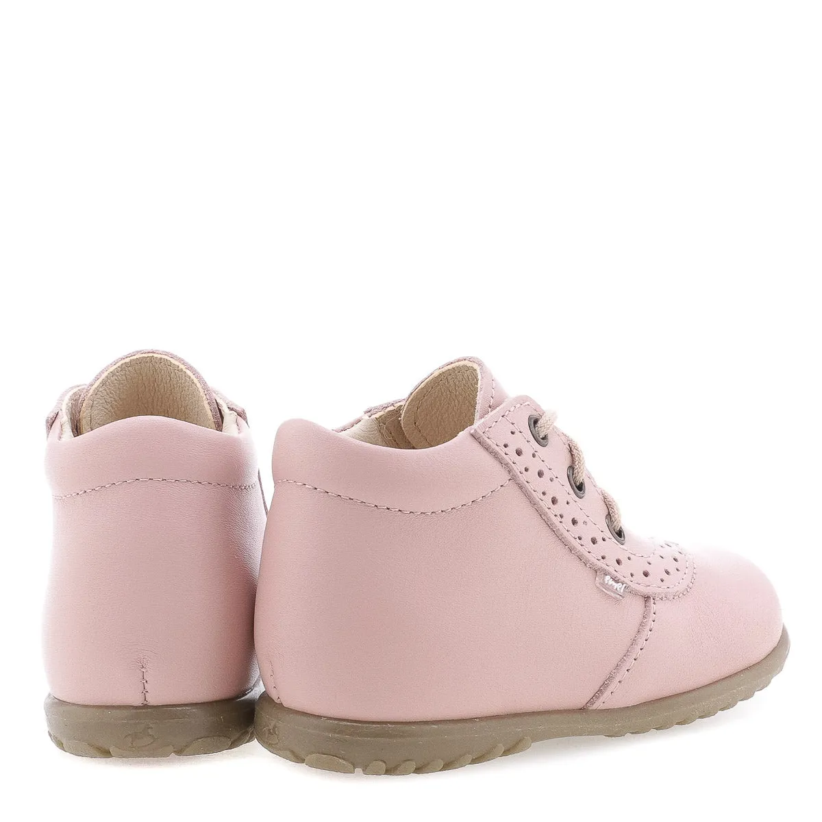 (716-16) Emel Lace Up First Shoes pink