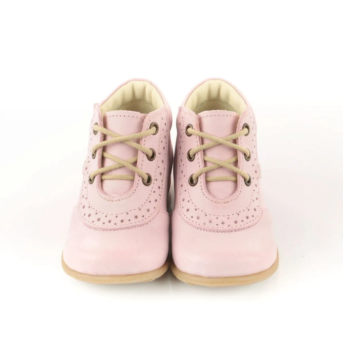 (716-7) Emel Lace Up First Shoes pink