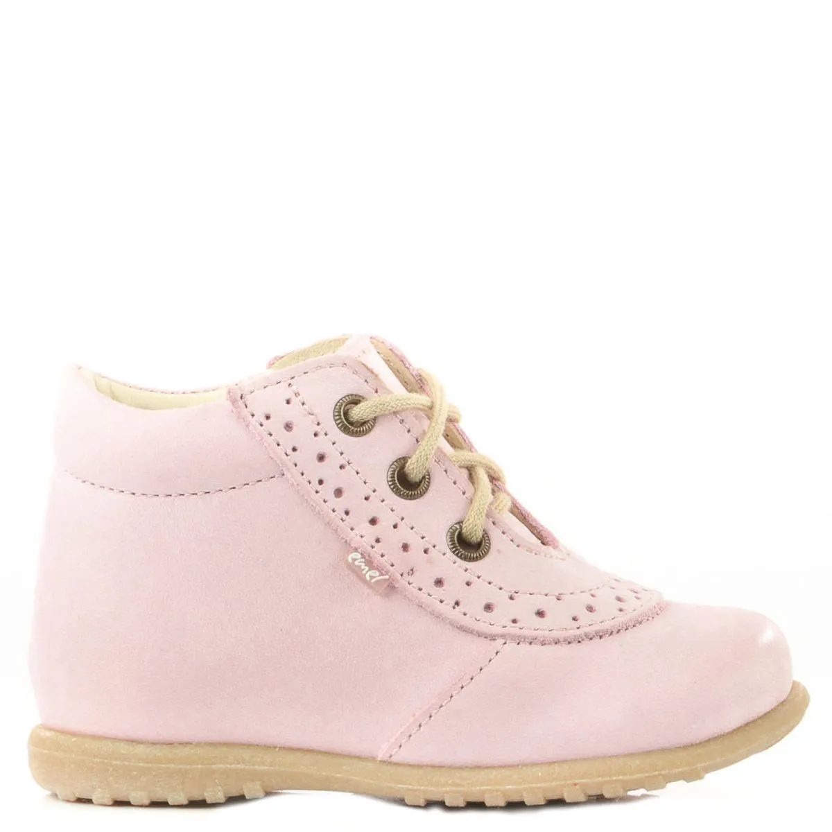 (716-7) Emel Lace Up First Shoes pink