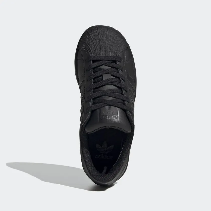 ADIDAS BLACK SUPERSTAR SHOES (PRE-SCHOOL)