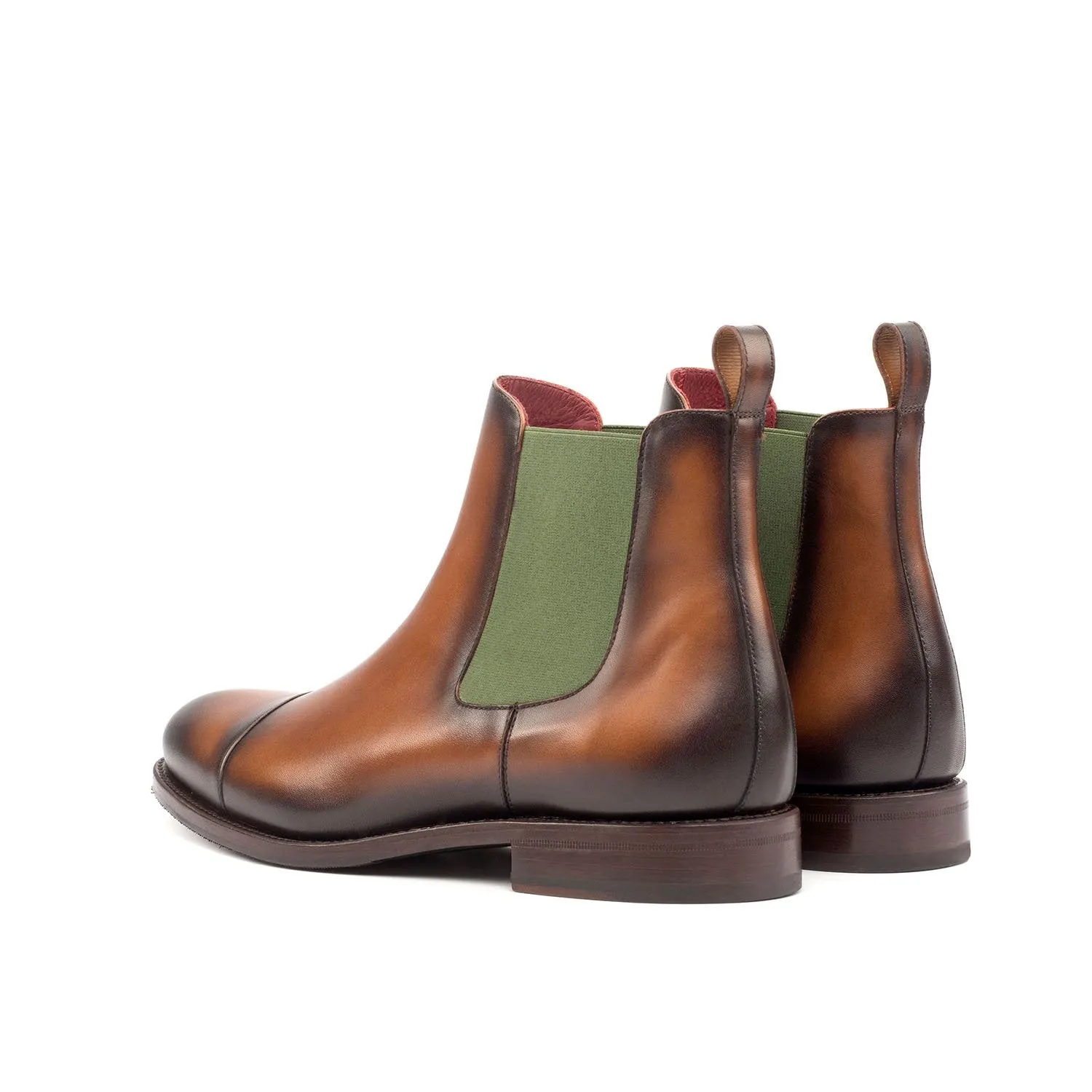 Ambrogio Bespoke Custom Men's Shoes Brown Calf-Skin Leather Chelsea Boots (AMB1862)