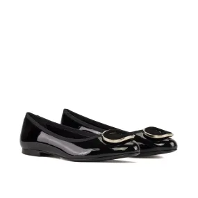 Ambrogio Bespoke Custom Women's Shoes Black Suede / Patent Leather Rome Sandals (AMBW1134)