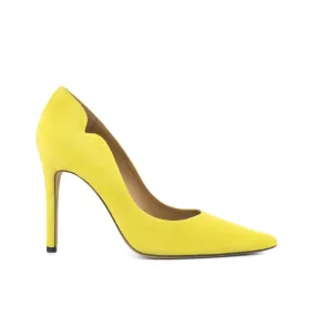 Ambrogio Bespoke Custom Women's Shoes Yellow Suede Leather Genoa Pumps (AMBW1107)