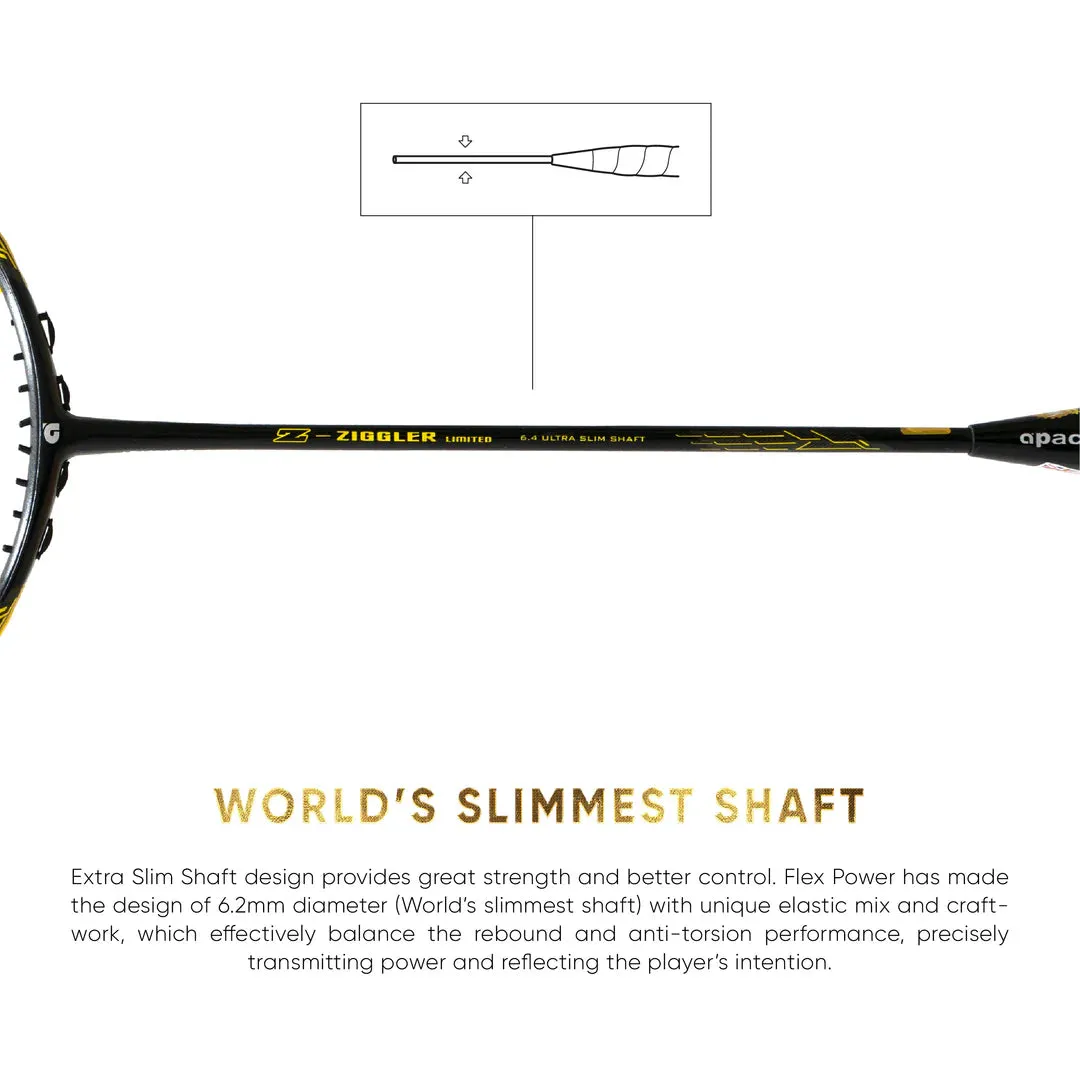 Apacs Z-Ziggler Limited Edition Unstrung Badminton Racket in Black and Yellow