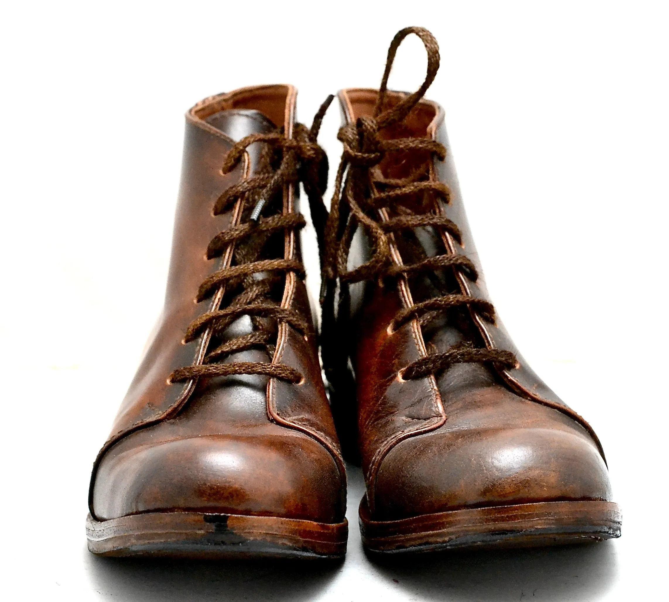 Asym derby boot  |  brown stain | cordovan