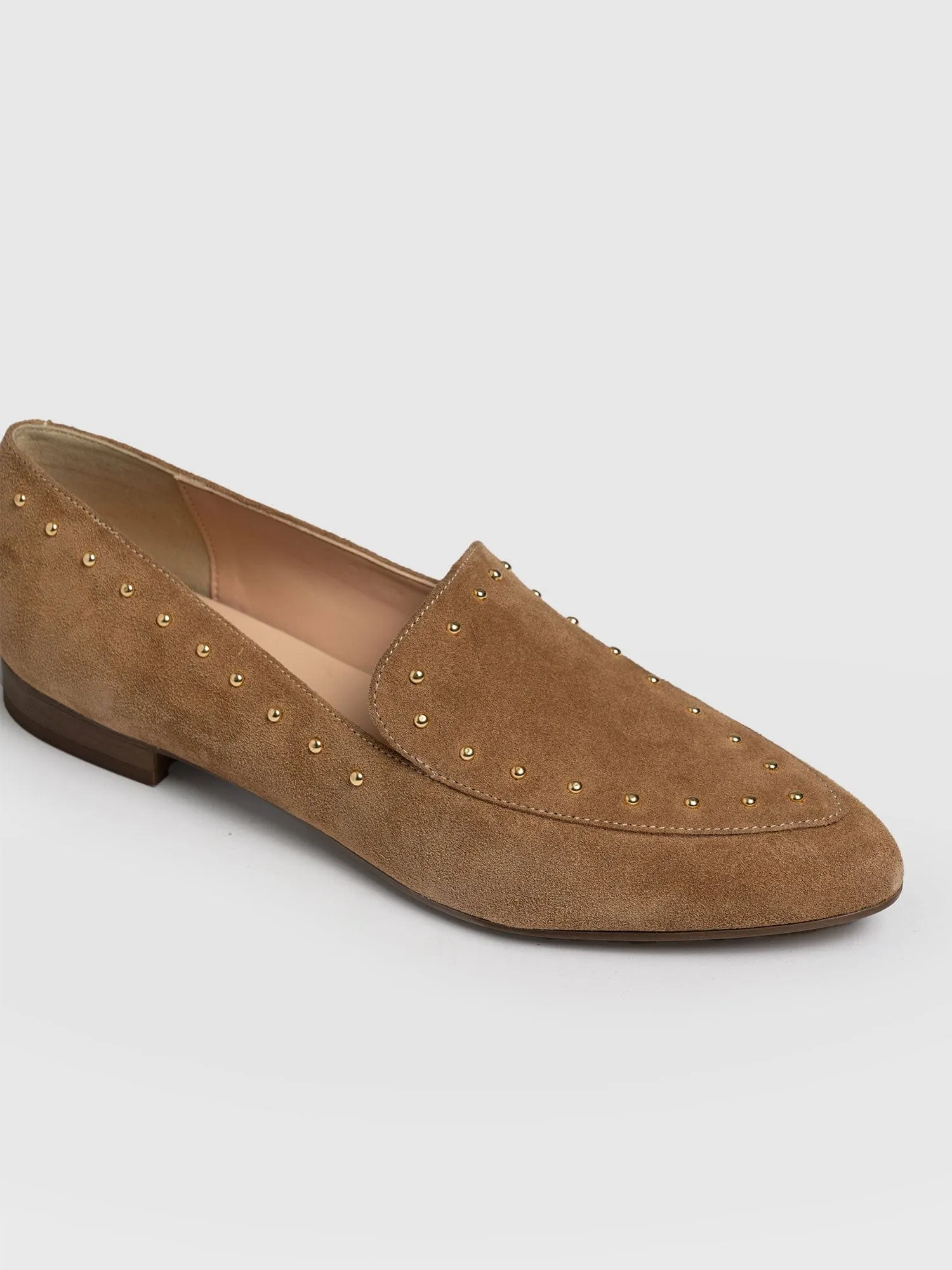 Ava Studded Loafer - Light Brown