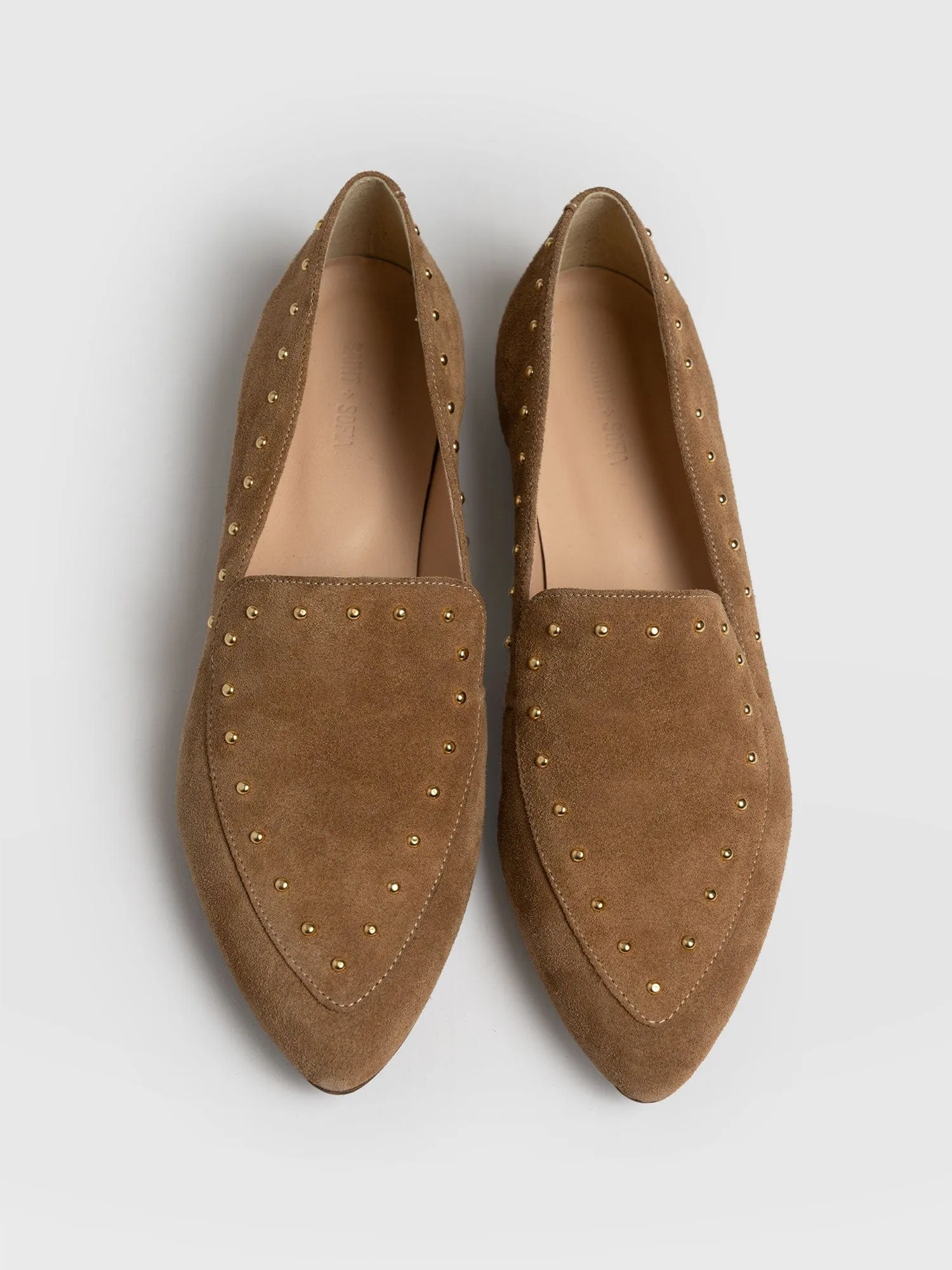 Ava Studded Loafer - Light Brown