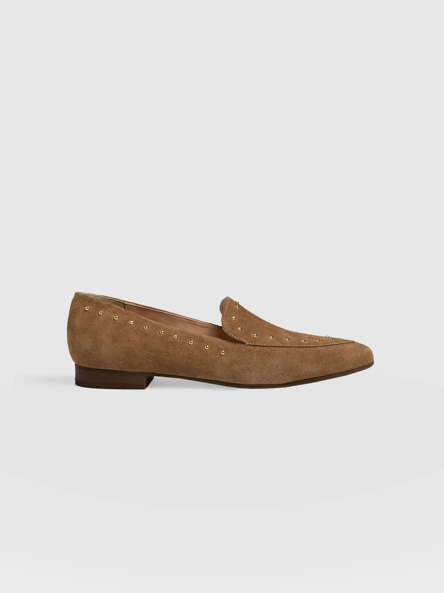 Ava Studded Loafer - Light Brown