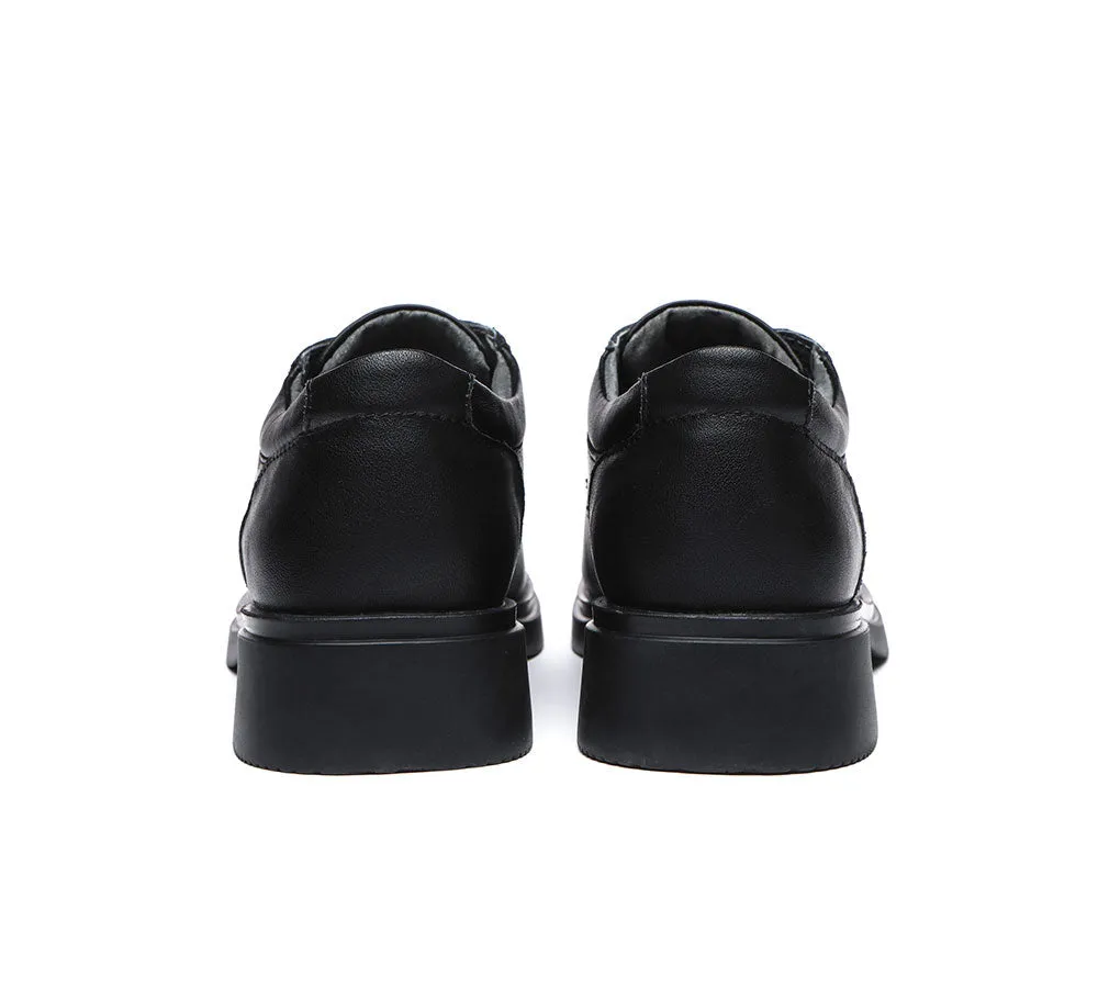 Black Leather Senior Lace Up School Shoes