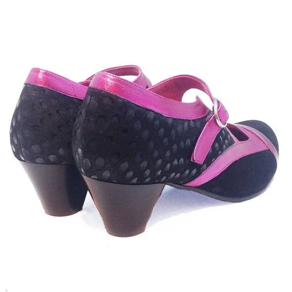 Bouquet - Black Fuchsia shoe- Last pairs- 35, 38 and 42