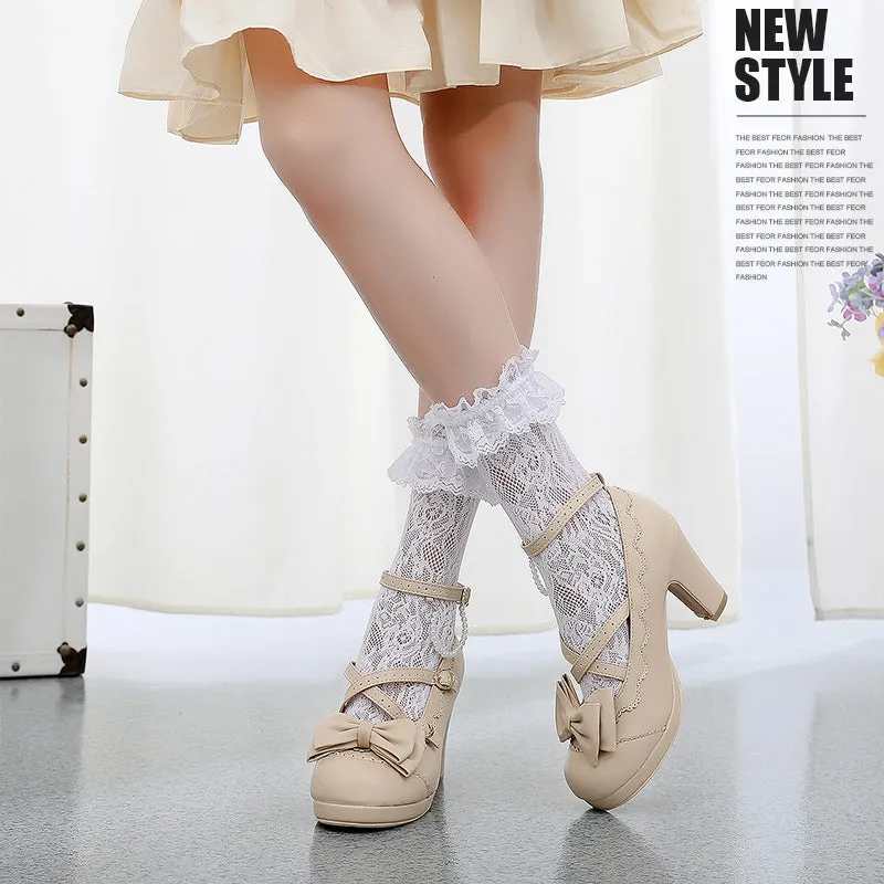 Bow high heels KF9395