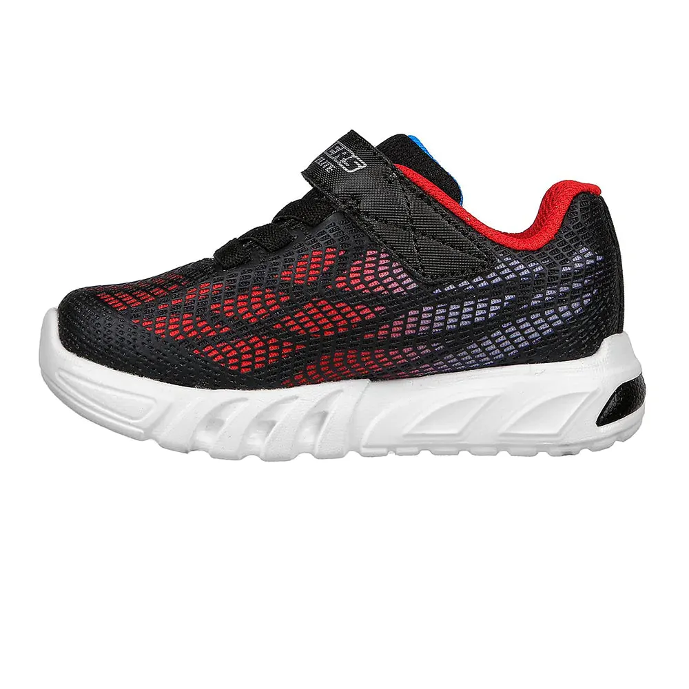 Boys Skechers Trainers Light up Strap Easy On Black/Red 400137 sale