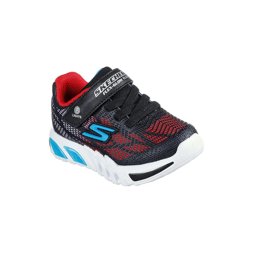 Boys Skechers Trainers Light up Strap Easy On Black/Red 400137 sale