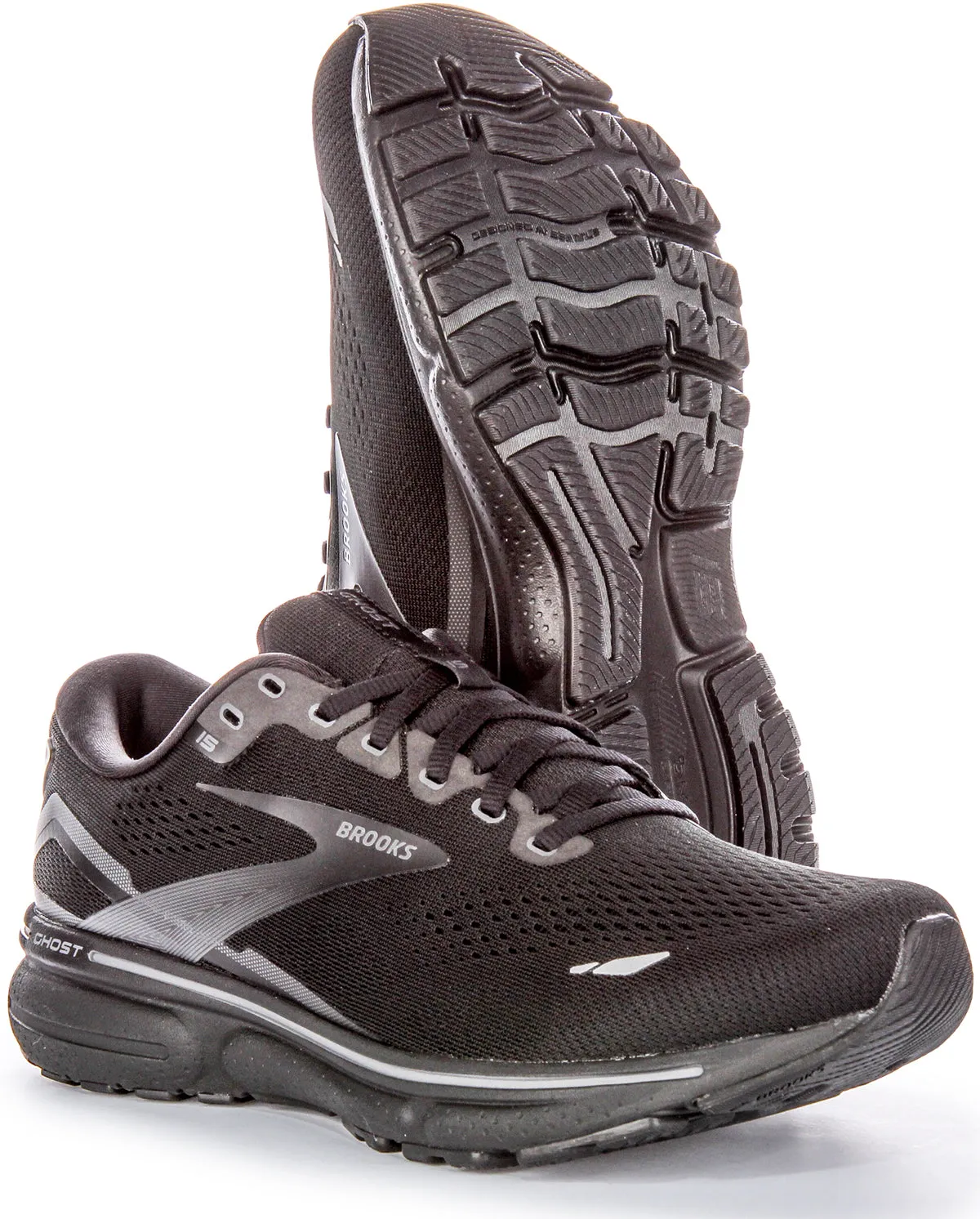 Brooks Ghost 15 In Black Black For Men | Wide Fit