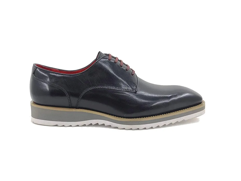 Burnished Lace-up Leather Derby