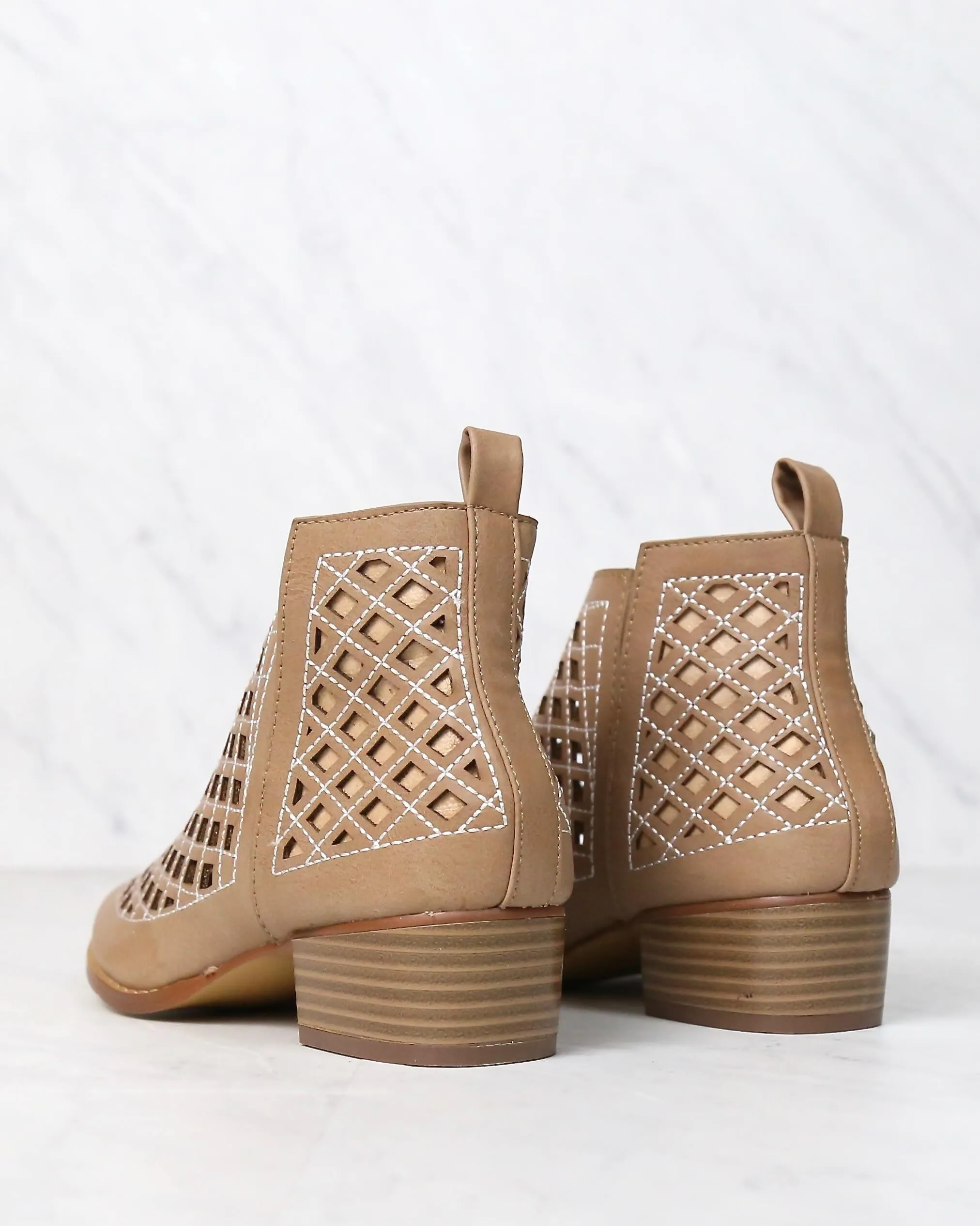 Cape Robbin - Vegan Leather Cut Out Booties in More Colors