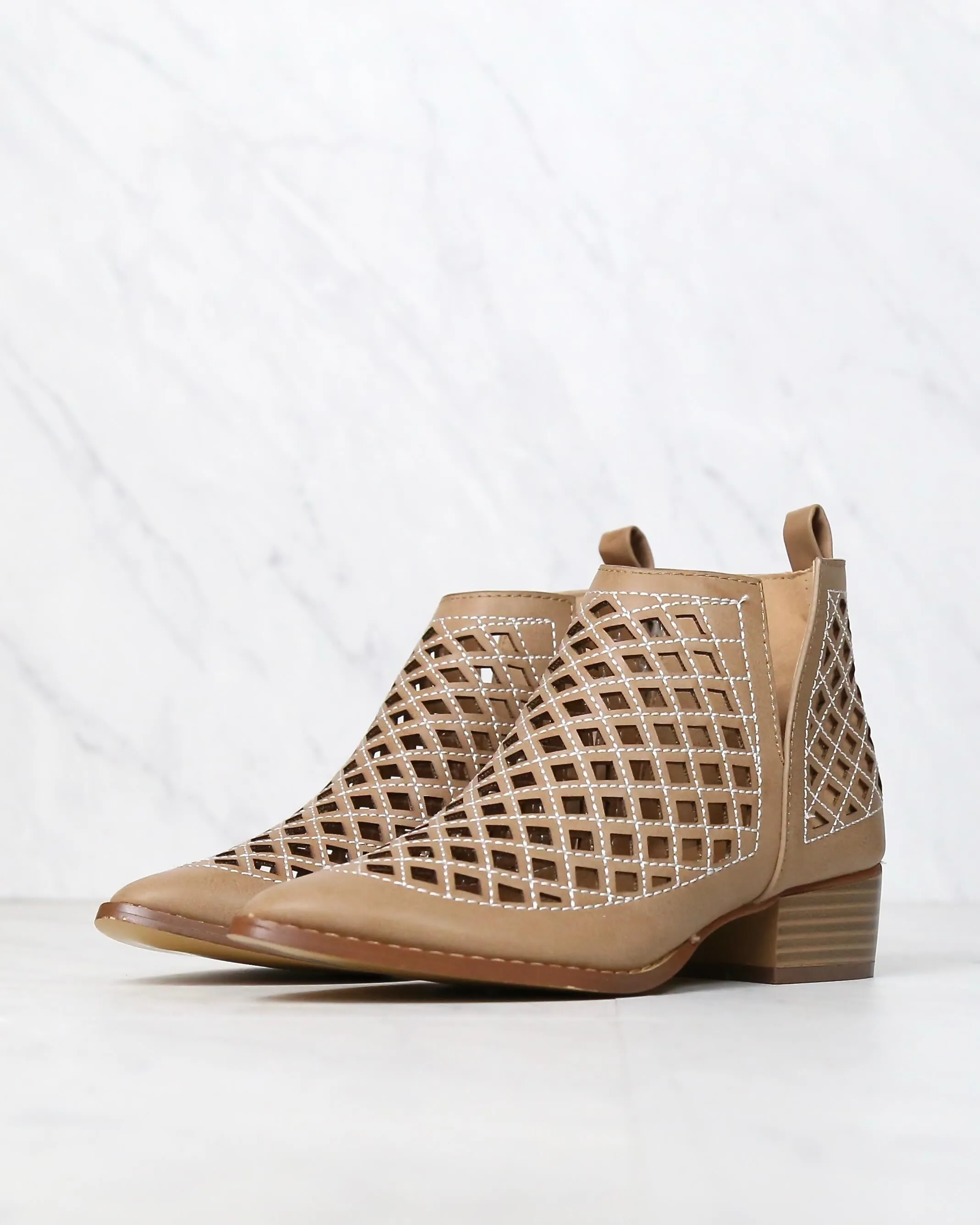 Cape Robbin - Vegan Leather Cut Out Booties in More Colors