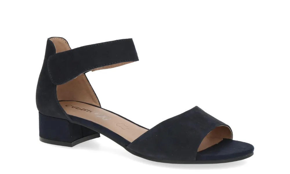 Caprice - Carla Suede Low Block Heel Navy