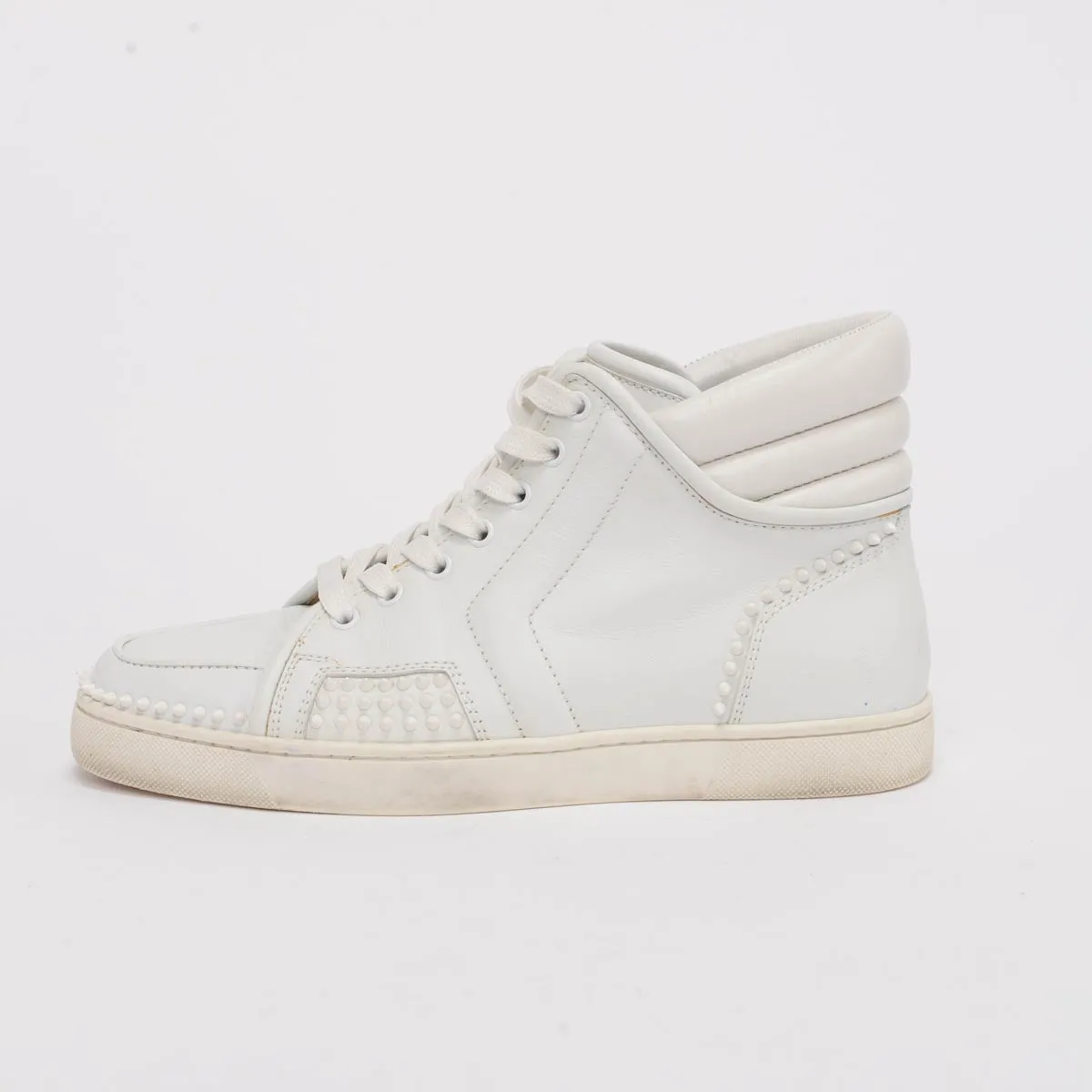 Christian Louboutin White Calfskin Sporty Dude Sneakers 41