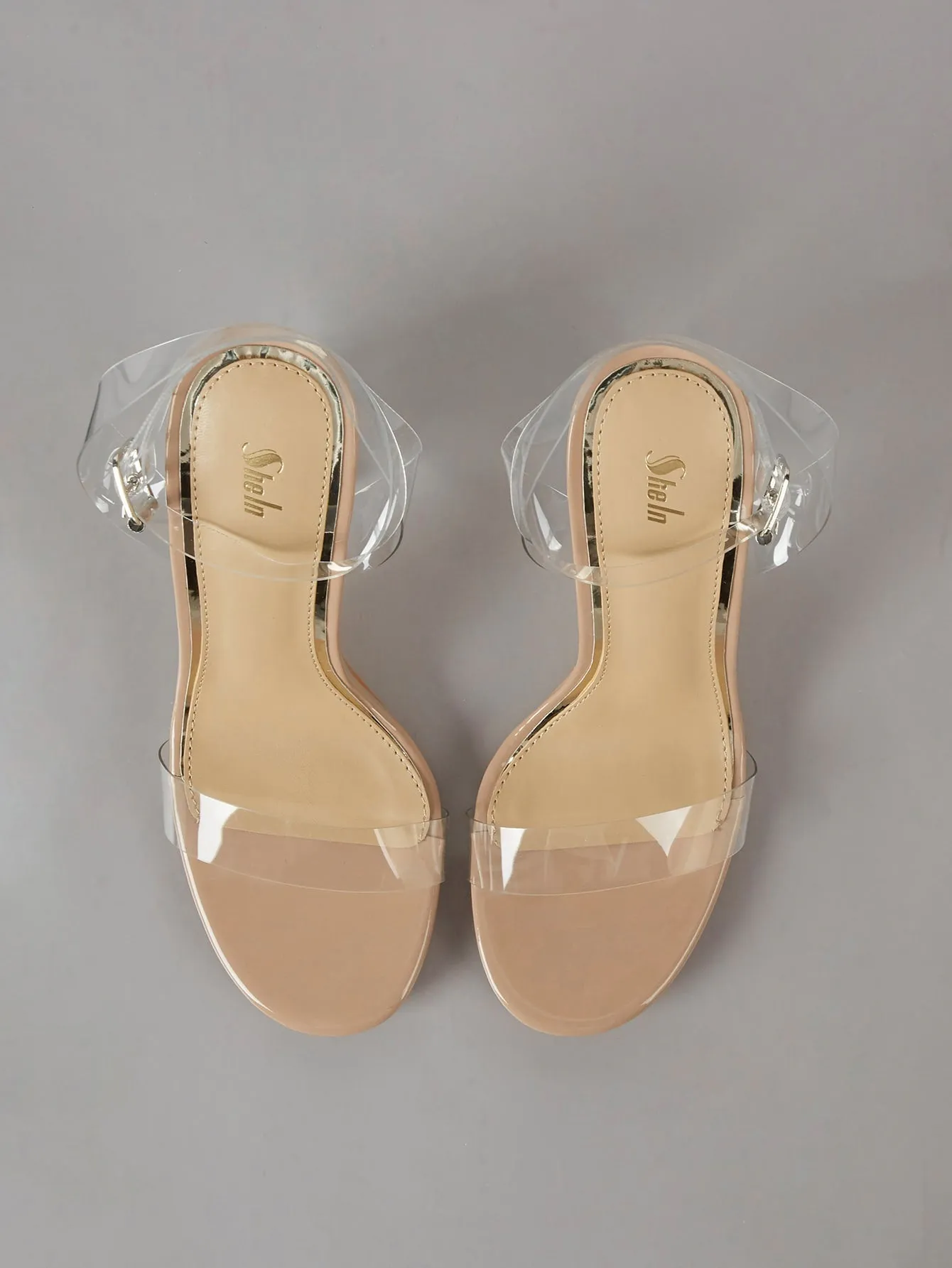 Clear Chunky Heeled Sandals