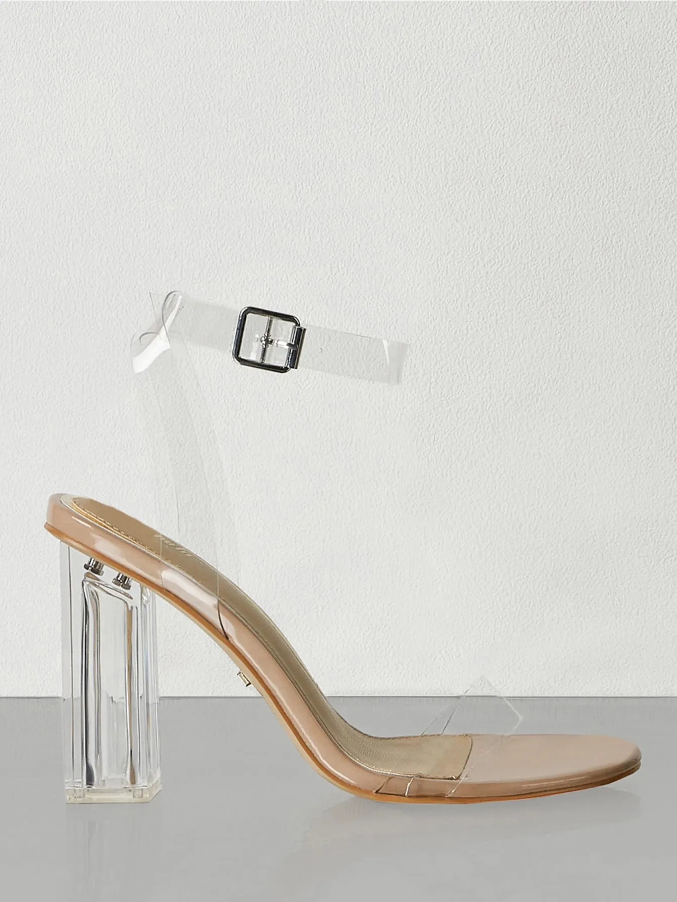 Clear Chunky Heeled Sandals