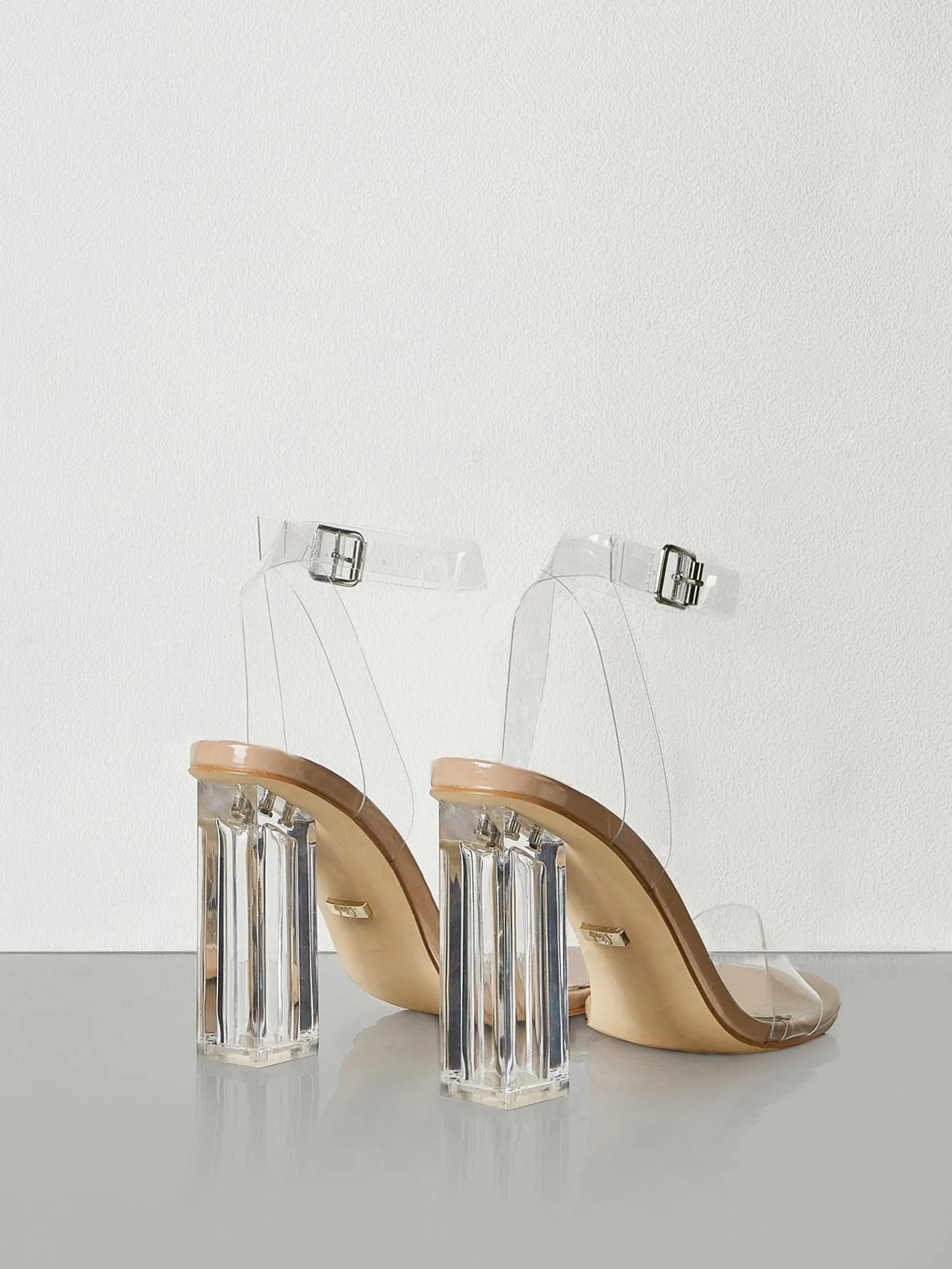 Clear Chunky Heeled Sandals