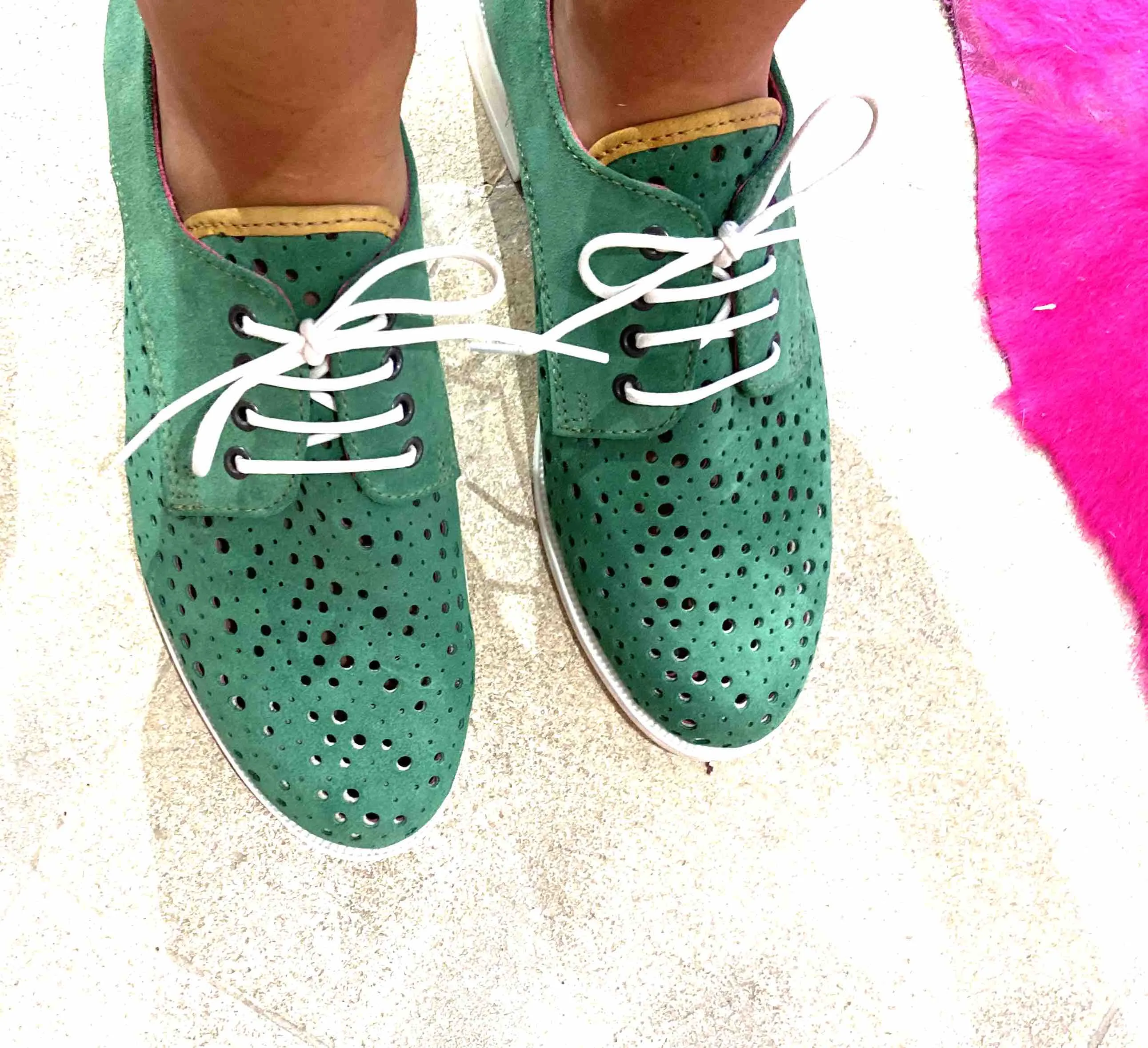 Cordon - Green Suede lace up shoe