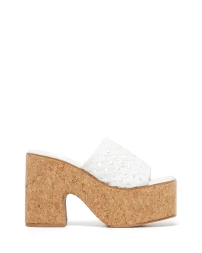 Delirium Platform Heel White Raffia