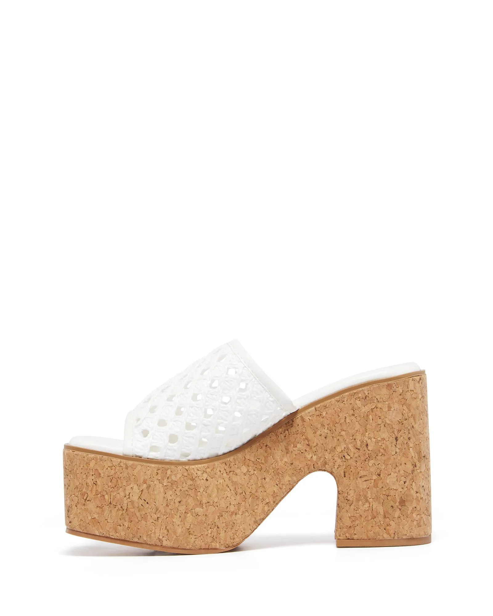 Delirium Platform Heel White Raffia