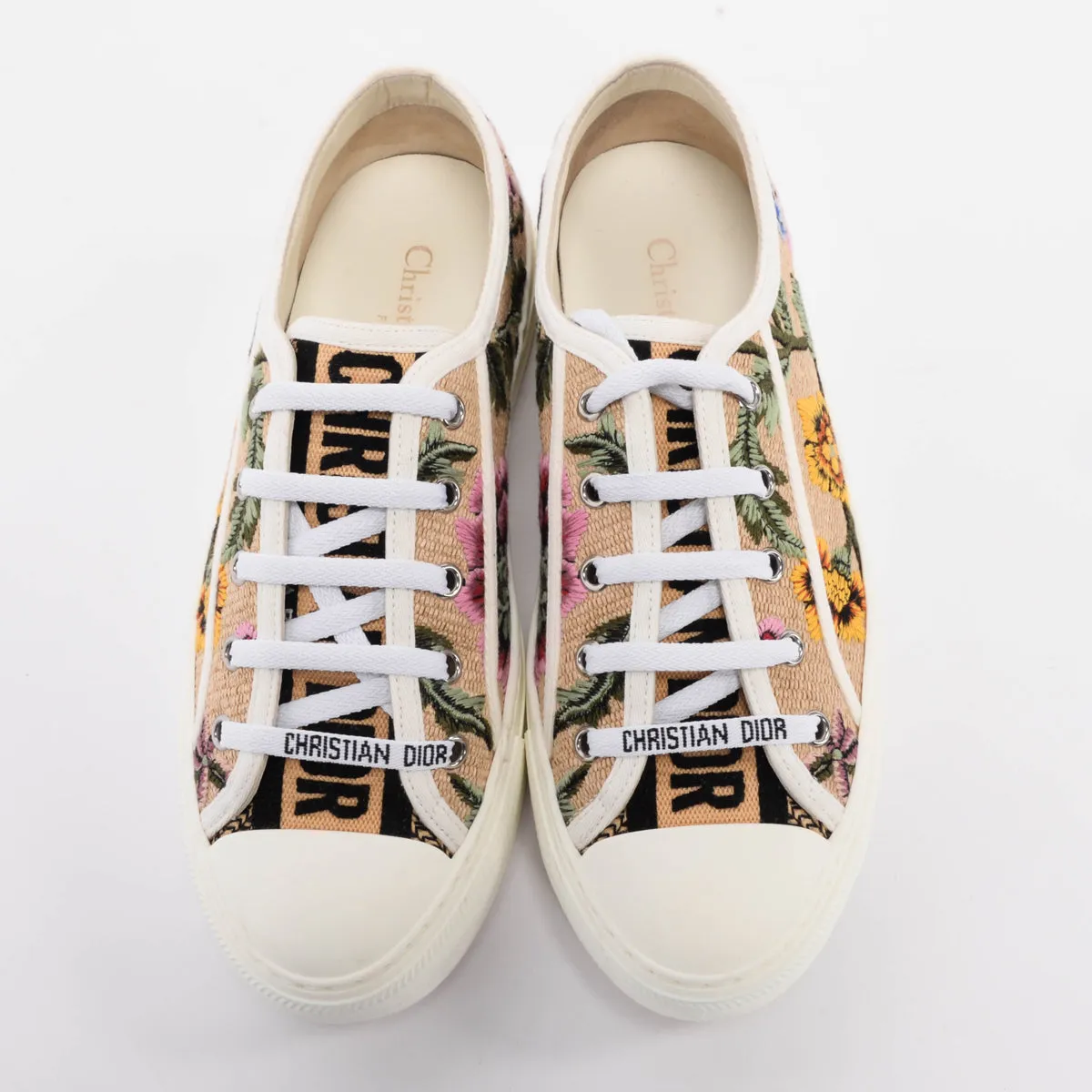 Dior Multi Colour Floral Embroidered Walk'N'Dior Sneakers 38