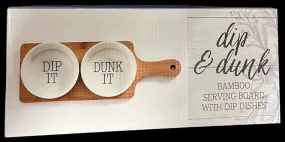 DIP & DUNK Bamboo Serving Board with Dip Dish