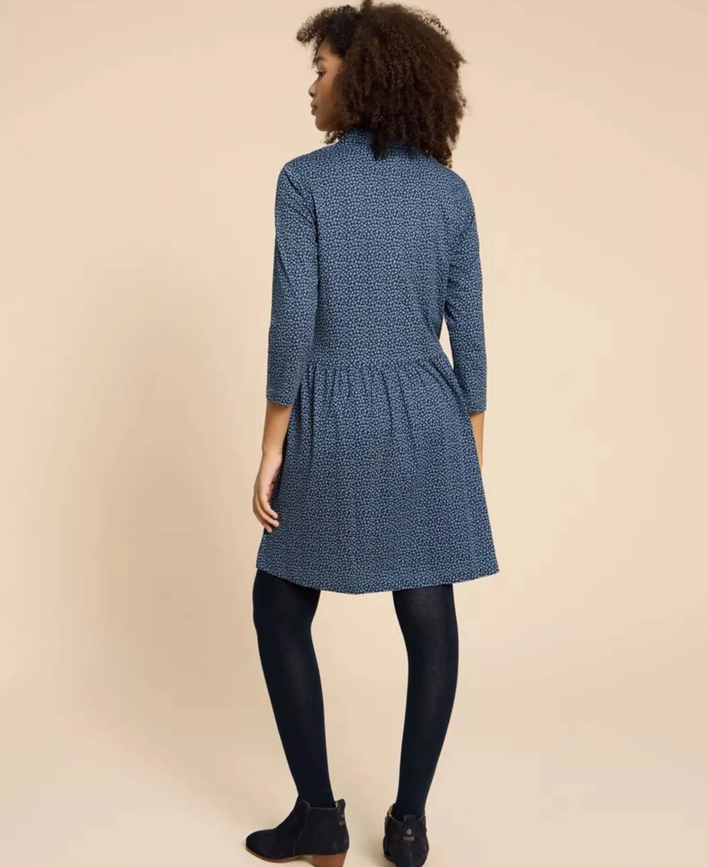 Everly Shirt Dress - Blue Print