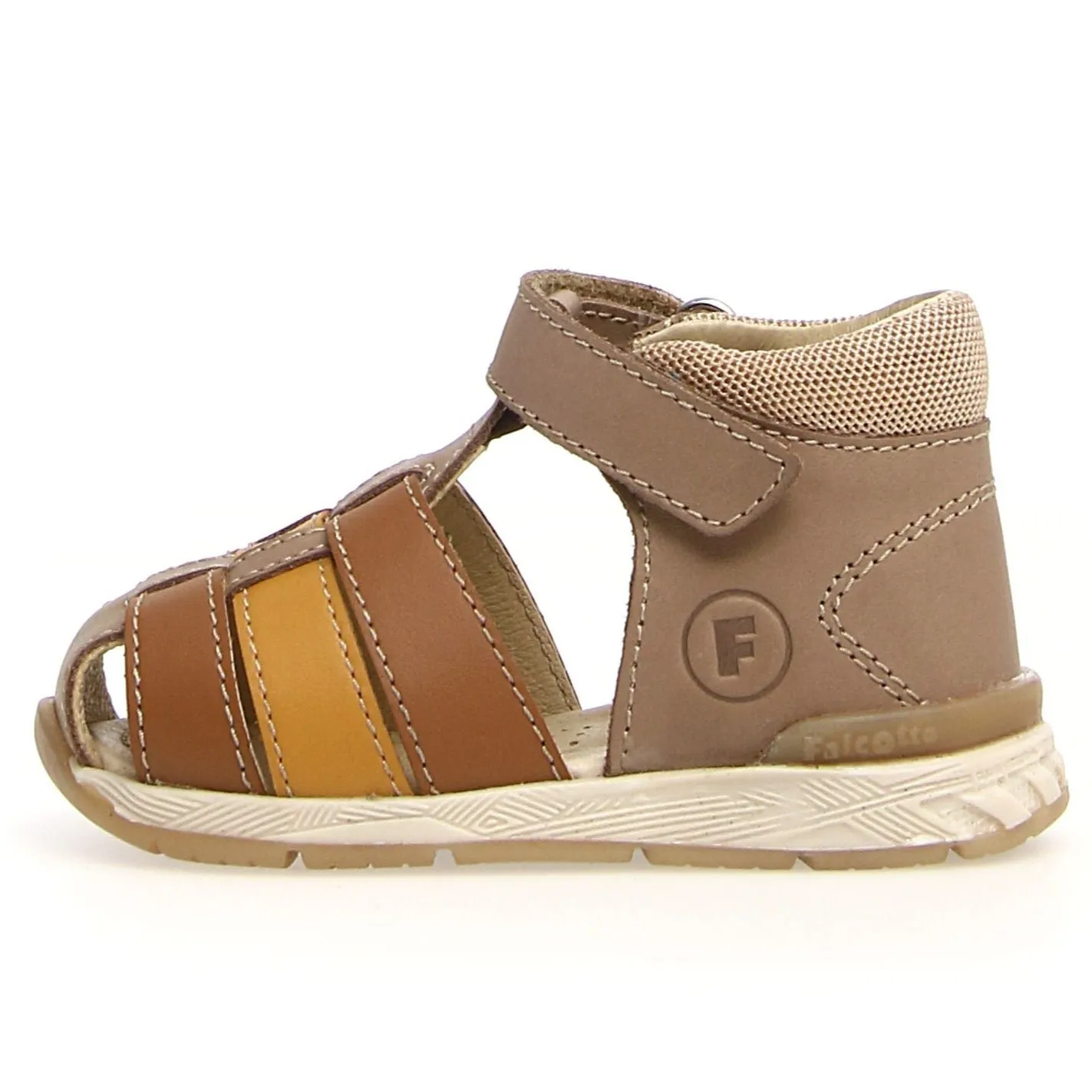 Falcotto Acry Boy's Semi Closed Sandals - Cognac/Sand