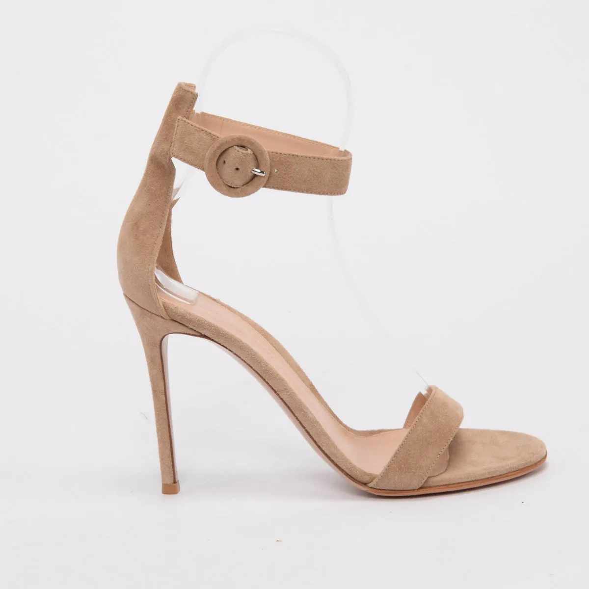 Gianvito Rossi Beige Suede Portofino 105 Sandals 39