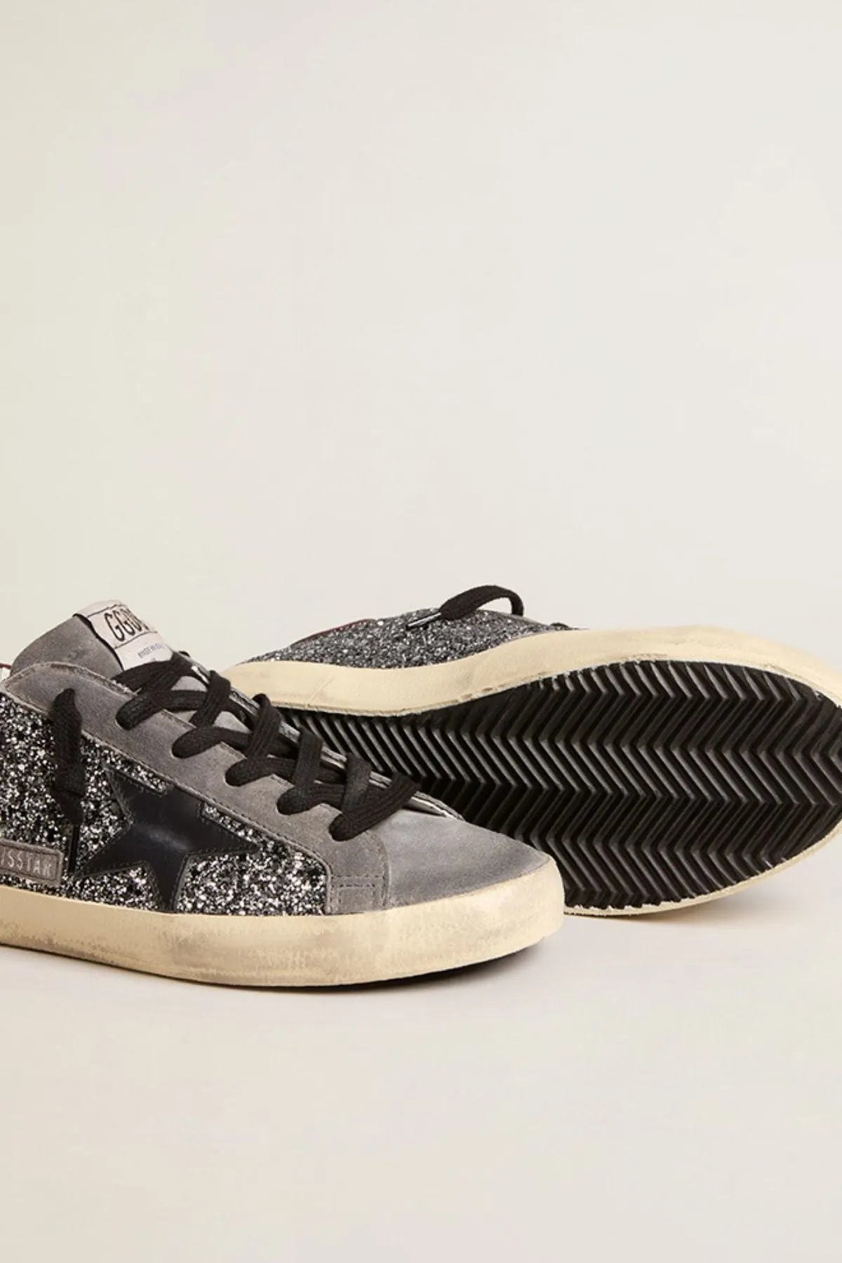 Golden Goose Super Star Glitter Sneaker - Silver/ Black/ Grey/ Red Wine