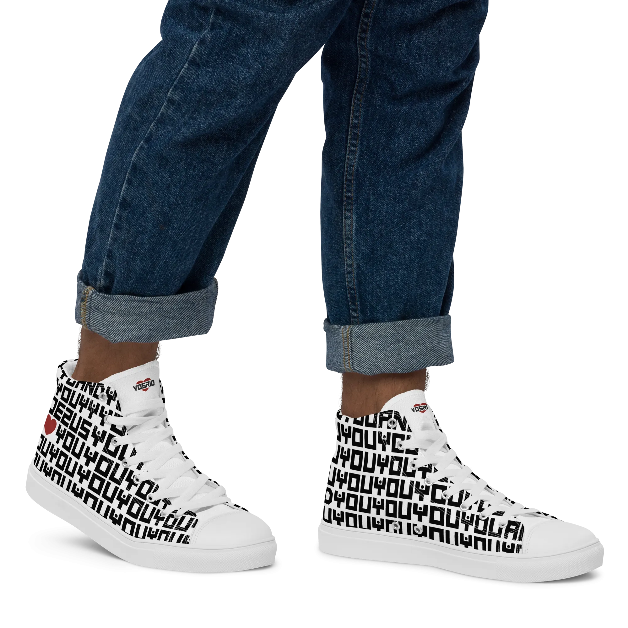 Jesus Loves Everyone Men’s high top canvas shoes