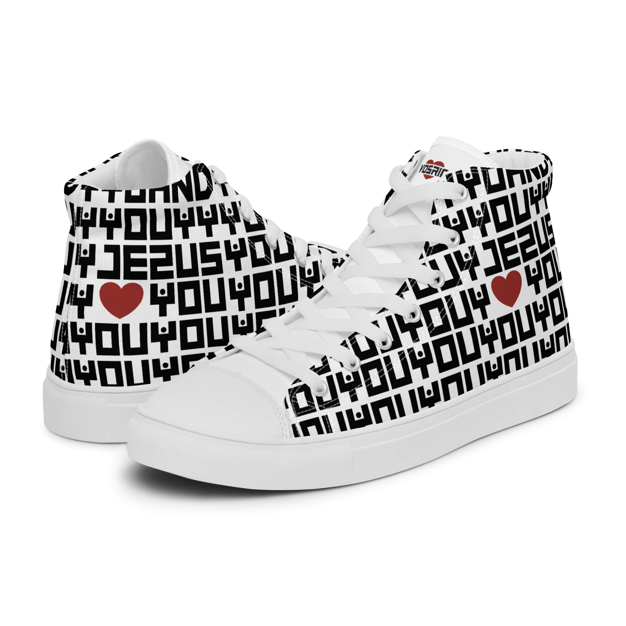 Jesus Loves Everyone Men’s high top canvas shoes