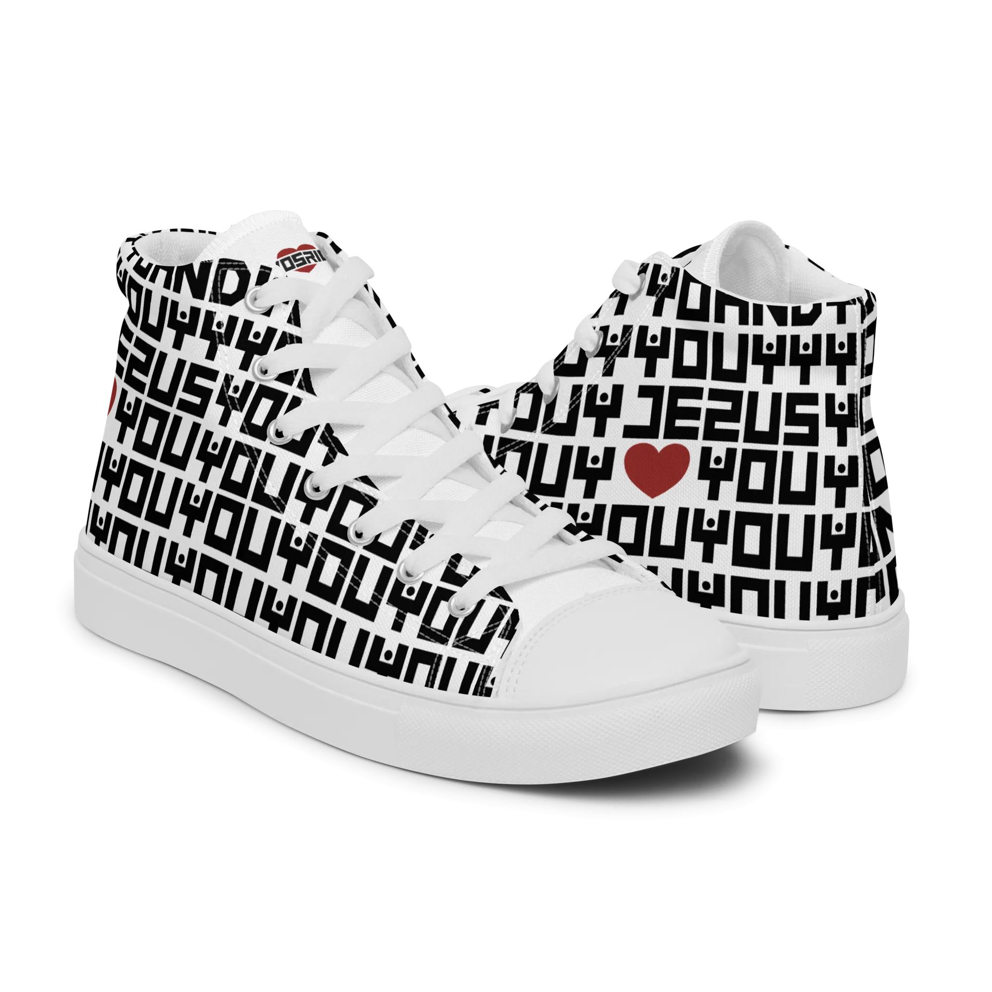 Jesus Loves Everyone Men’s high top canvas shoes